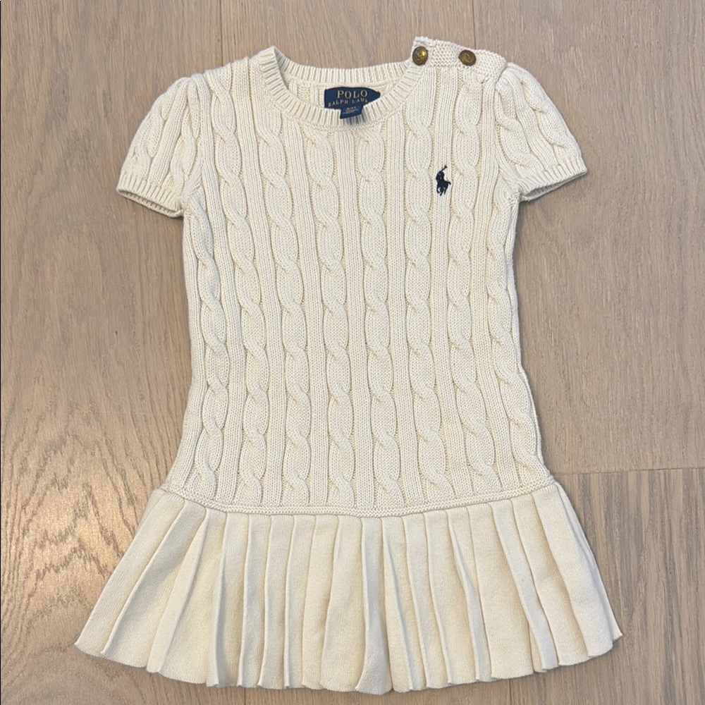Polo by Ralph Lauren Kids Cream Cable Knit Dress